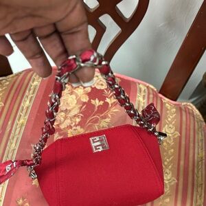 Givenchy Red Mini Bag with Silver Chain